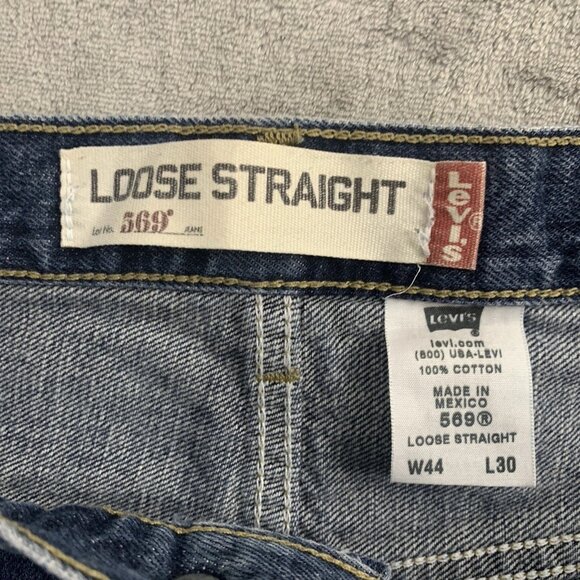 Vintage Levis 569 Jeans Men 44x25” Loose Straight Fit Blue Denim Y2K Relaxed - Picture 9 of 11